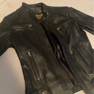 Women’s Leather Planet Jacket, Size Small